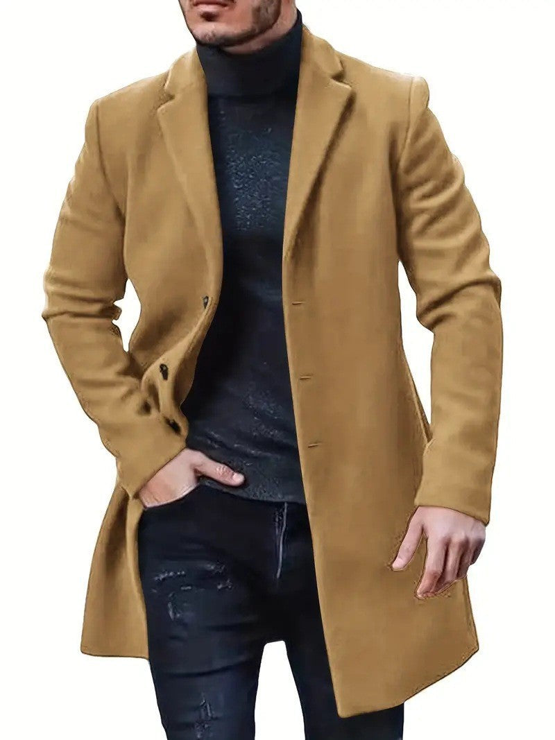 Street Wave Mens Elegant Timeless Wool Coat For Style Conscious Gents With Classic Silhouette