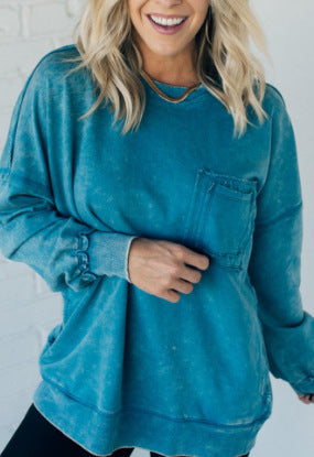 Street-Wave Women Oversized Sweatshirt With Ruched Details Soft Cotton Blend Comfort