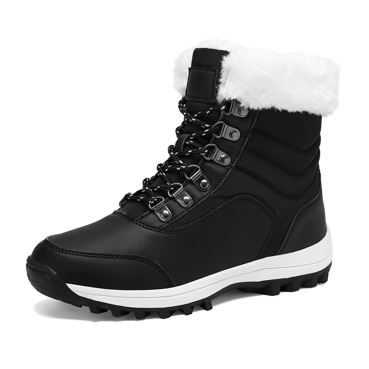 Street-wave Women's Waterproof Winter Boots With Cozy Fur Lining All-Weather Winter Footwear