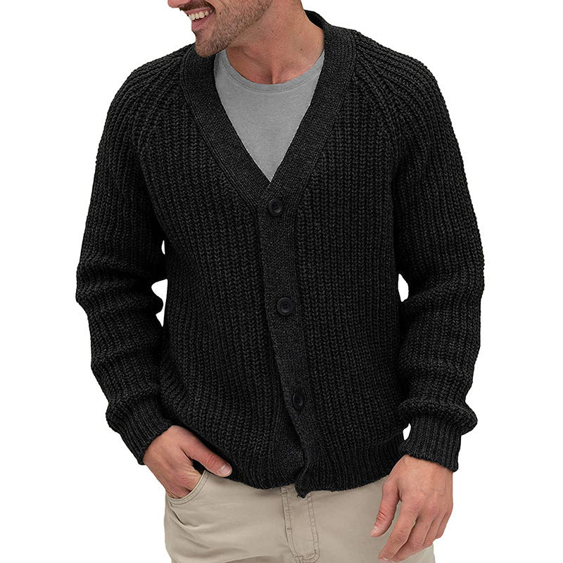 Mens Cardigan With Chunky Knit Texture And Elegant Button Details Street Wave For Men Cozy Timeless Style