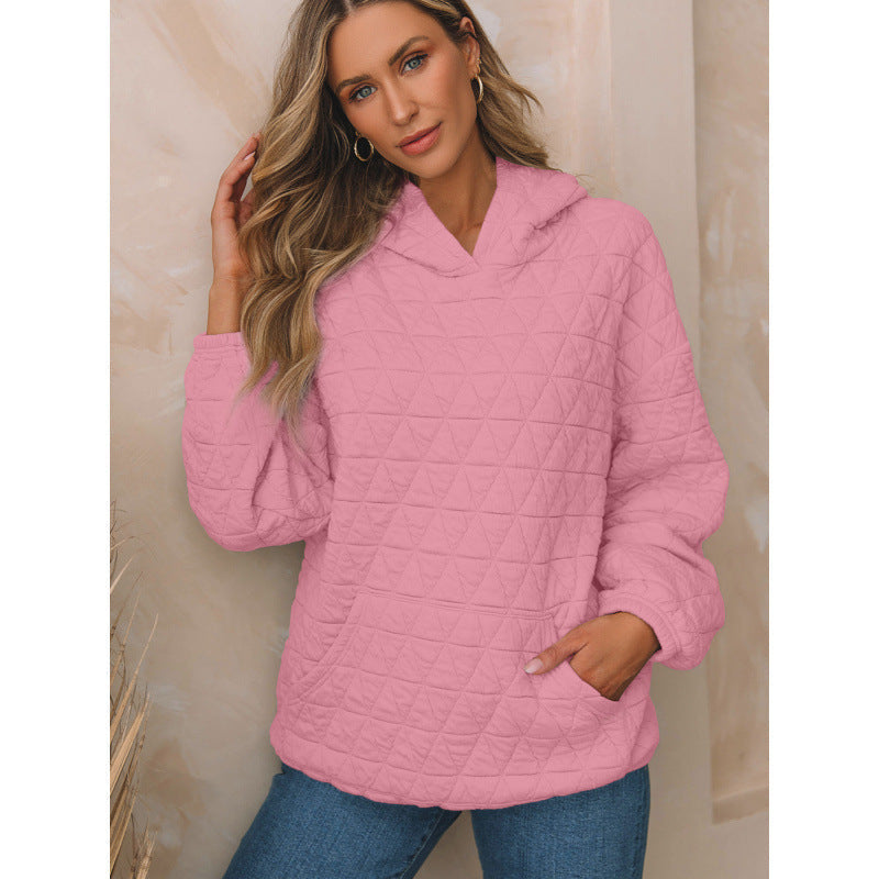 Street-Wave Women's Quilted Hoodie With Pockets Cozy Warm