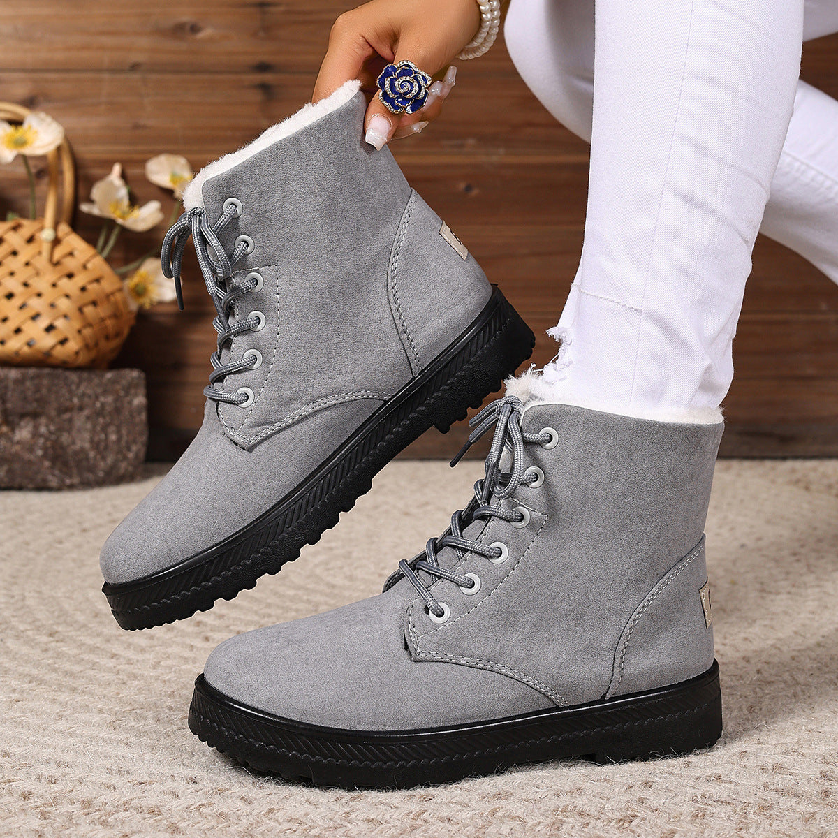 Street Wave Women Warm Fleece Lined Winter Boots Insulated Comfort For Cold Weather Outdoors