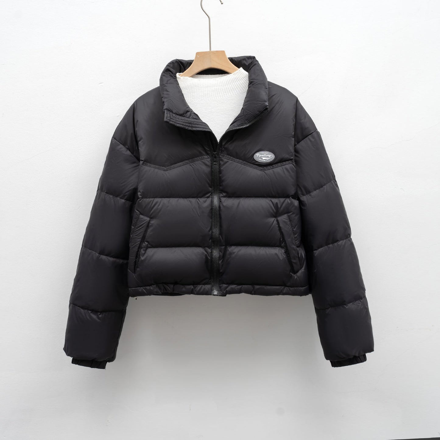 Street-wave Women Puffer Jacket Cropped High Collar For Women Warmth And Comfort Quilted Coat