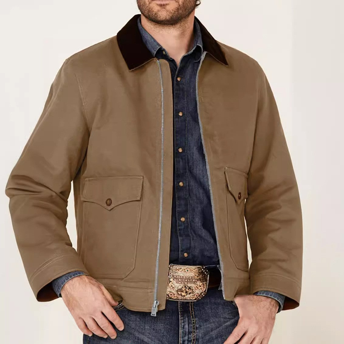 Street-wave Men's Modern Utility Jacket With Durable Exterior And Practical Pockets For Urban Men