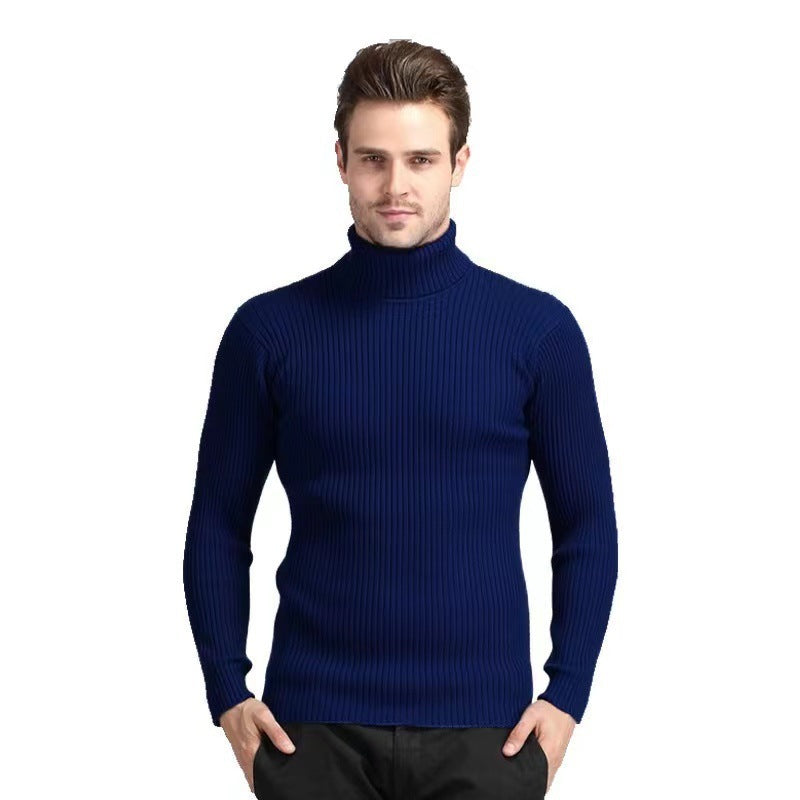 Streetwave Mens Fine Cotton Turtleneck Sweater With Structured Rib Texture For Modern Men Premium Comfort