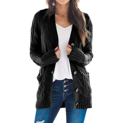 Cable Knit Cardigan With Practical Pockets For Women Streetwave Cozy Warmth In Soft Breathable Fabric