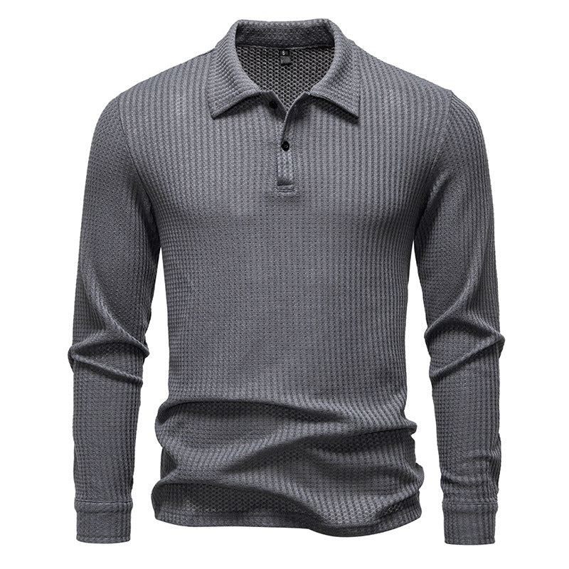 Street-wave Men's Polo Shirt With Structured Texture And Modern Collar For Everyday Style