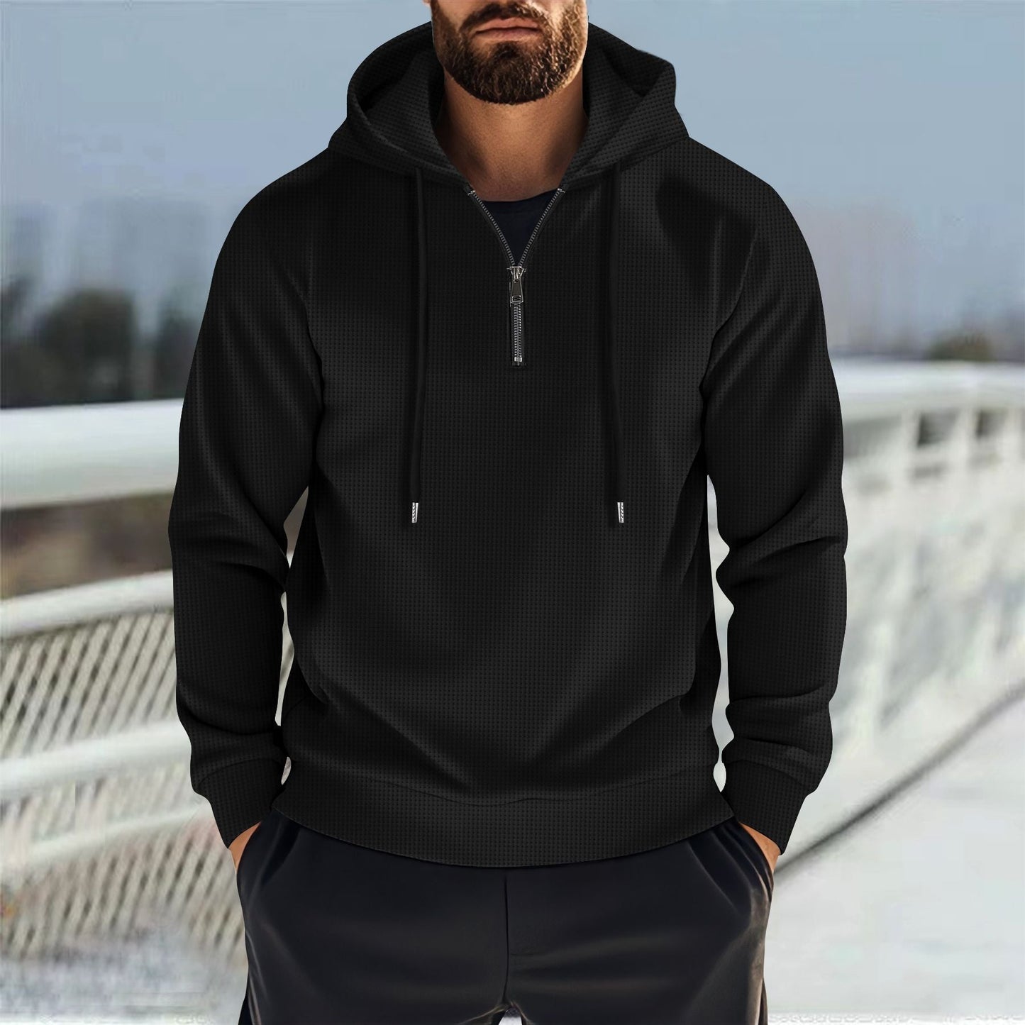 Mens Functional Zip Pullover Streetwave With Breathable Fabric For Active Lifestyle
