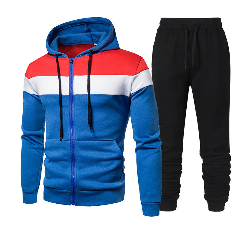 Street-wave Men's Color Block Tracksuit Set for Comfortable All Day Sporty Loungewear