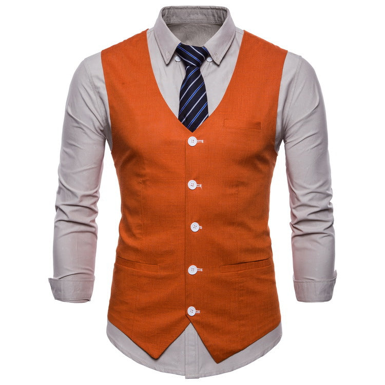 Mens Elegant Waistcoat Street-Wave With Practical Pockets And Detailed Design For Professionals