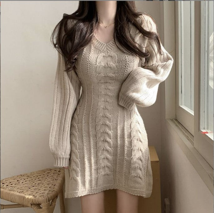 Streetwave Cable Knit Dress for Women Wide Silhouette with Elegant Cable Details Cozy