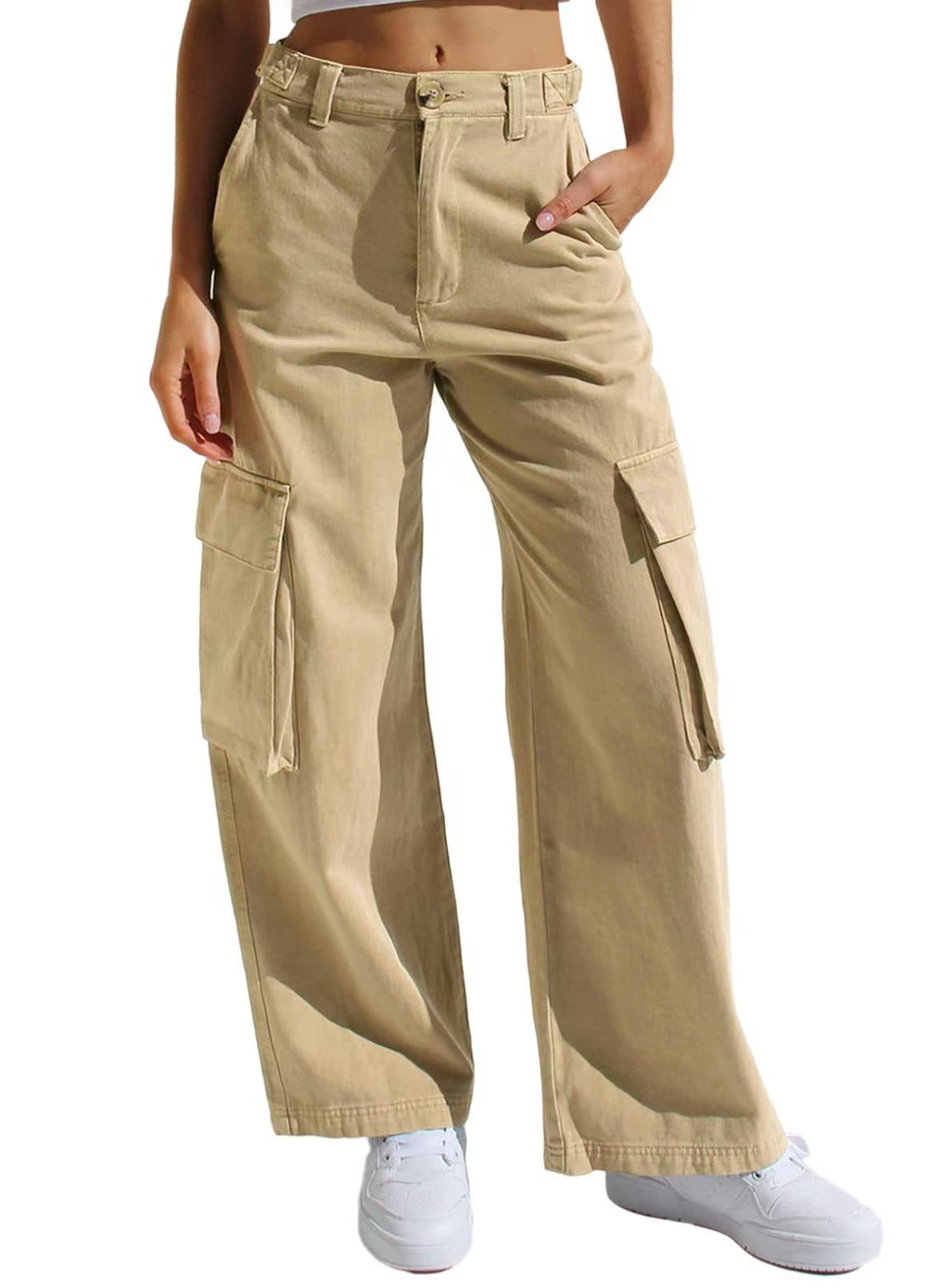 Street-Wave Women Cargo Pants Versatile Utility Trousers With Large Cargo Pockets