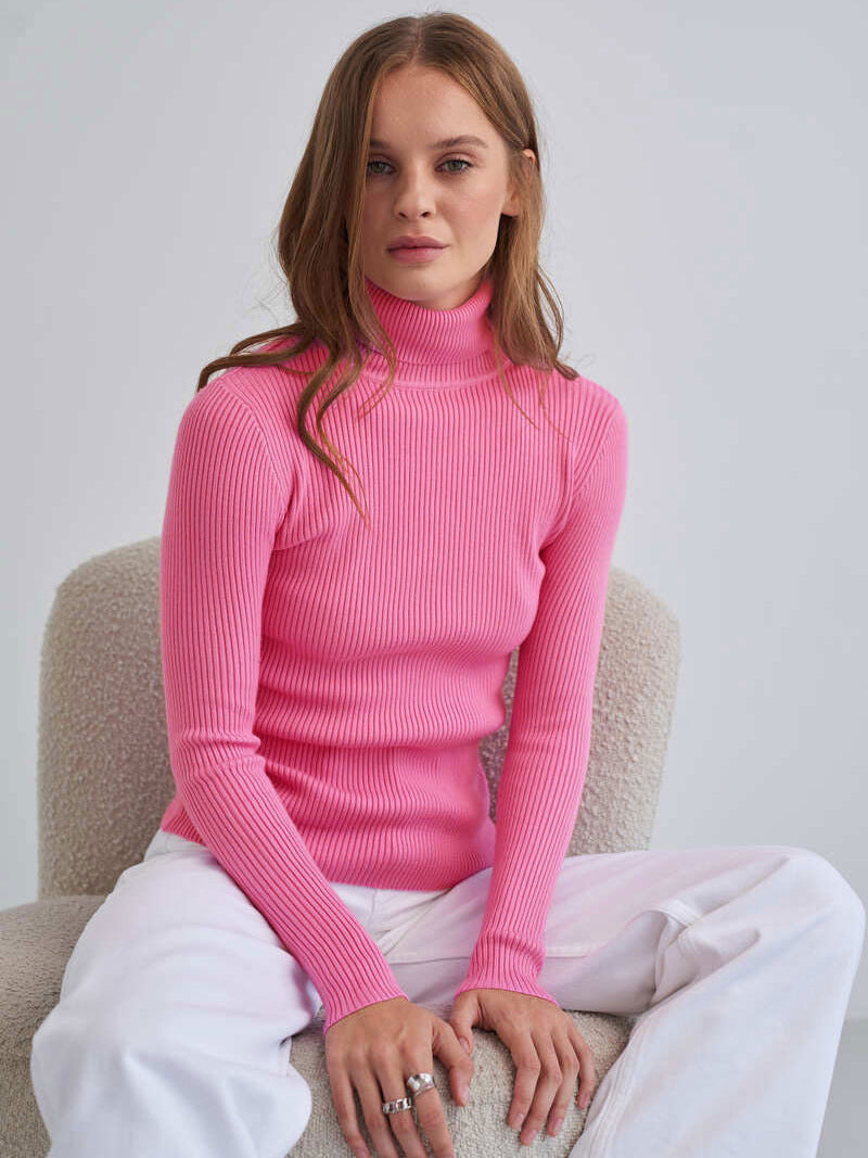Women Ribbed Turtleneck Sweater Cozy Cotton Blend With Relaxed Fit Streetwave Warm Essential Layer For All Seasons