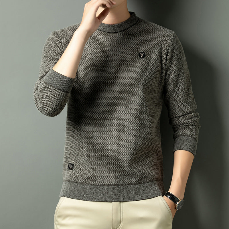Street Wave Mens Structured Knit Crewneck Sweater With Premium Texture And Relaxed Fit