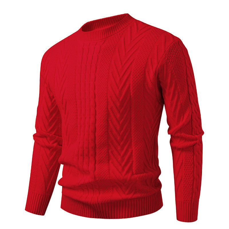 Street-wave Mens Cable Knit Pullover Crew Neck For Stylish Everyday Cozy Warmth And Comfort