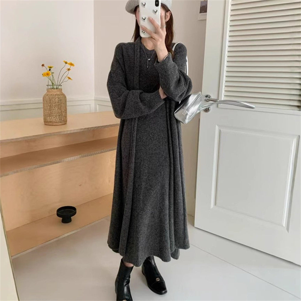 Streetwave Womens Maxi Knit Dress With Relaxed Fit And Long Sleeves For Elegant Everyday Wear