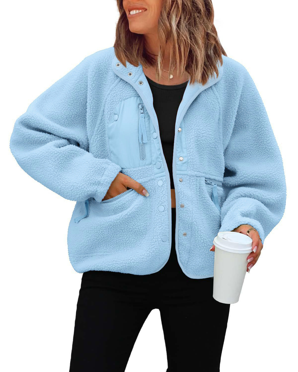 Street-Wave Cozy Fleece Jacket For Women With Practical Pockets And Warmth Soft Lined Comfort