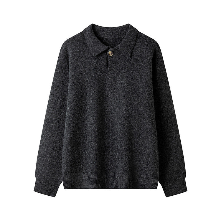 Street-Wave Women's Polo Collar Knit Sweater - Elegant Cozy Office to Weekend Wear