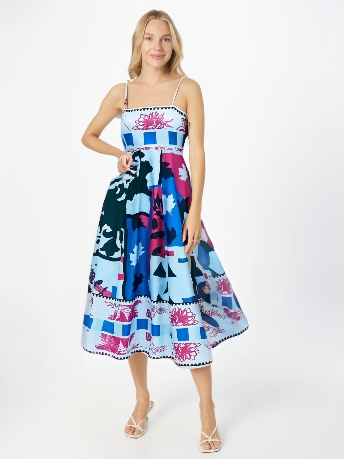 Street-Wave Women's Maxi Dress Strapless High Waist Flowy Chic Abstract Print