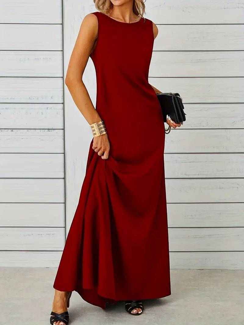 Street-Wave Women Sleeveless Maxi Dress Breathable Minimalist Comfort