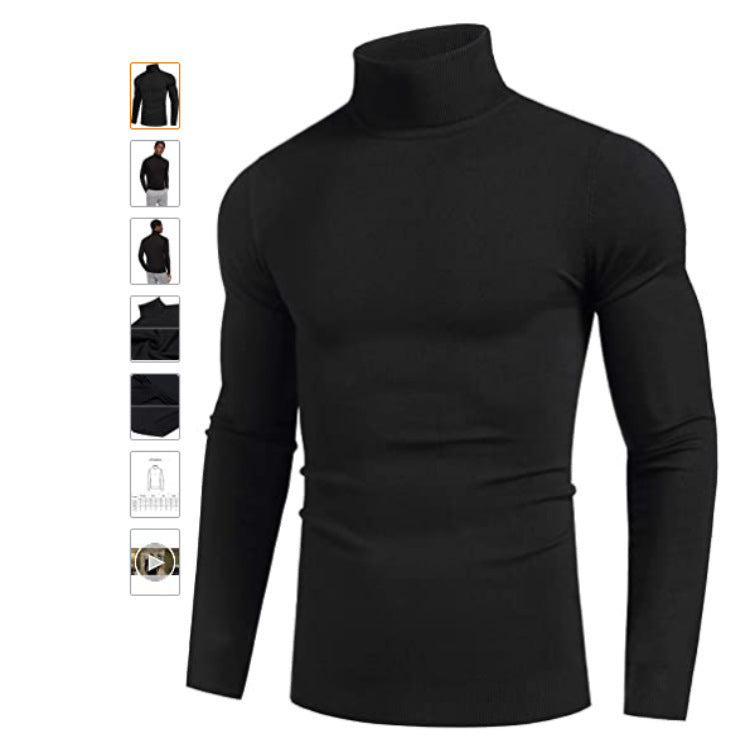 Street-wave Men High Collar Turtleneck Sweater For Warmth And Comfort Stylish Winter Essential