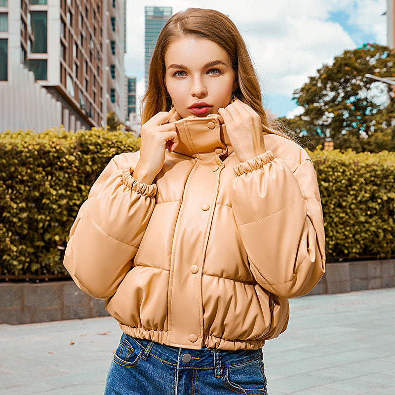 Street-Wave Women's Cropped Puffer Jacket, Trendy Warmth, Lightweight Comfort, Urban Style