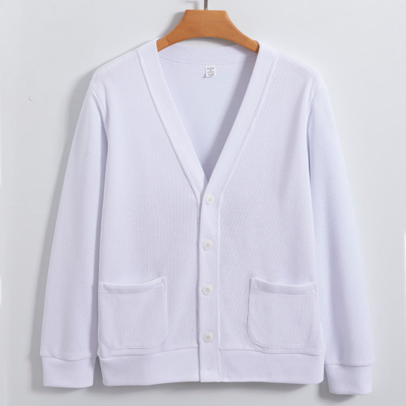 Street-Wave Mens Cardigan Cotton Knit Relaxed Fit With Pockets