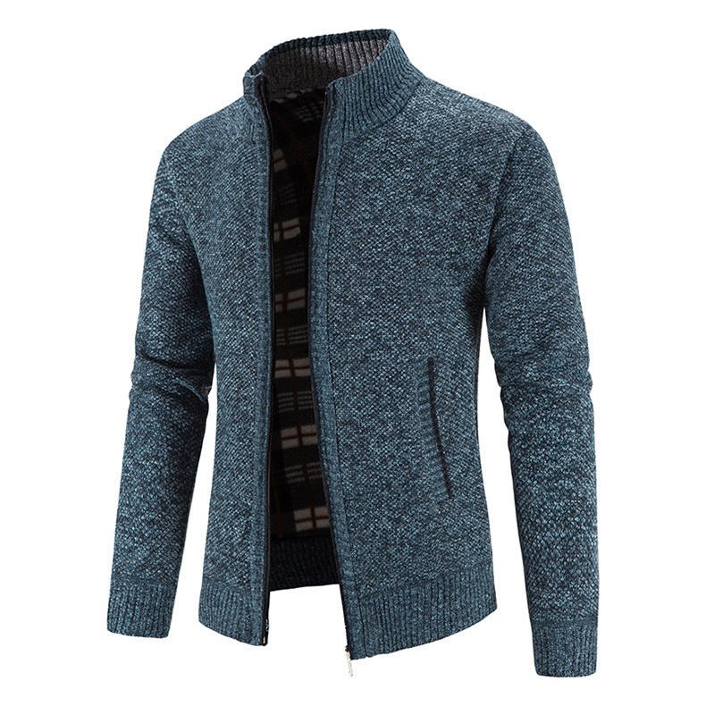 Mens Cardigan With High Collar And Practical Pockets For Daily Cozy Wear By Street-Wave
