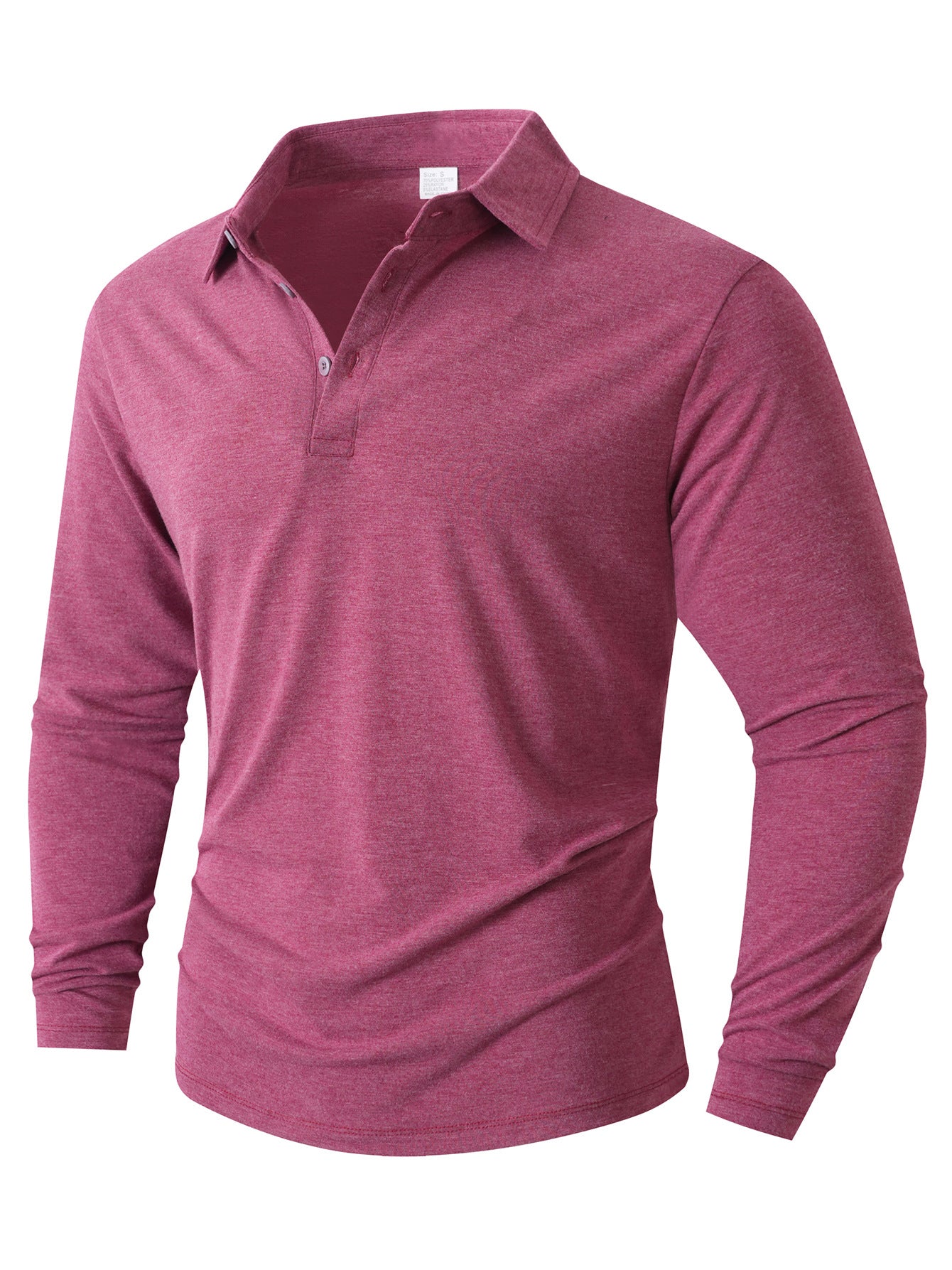 Street Wave Mens Long Sleeve Polo Shirt With Modern Fit For Everyday All Day Comfort