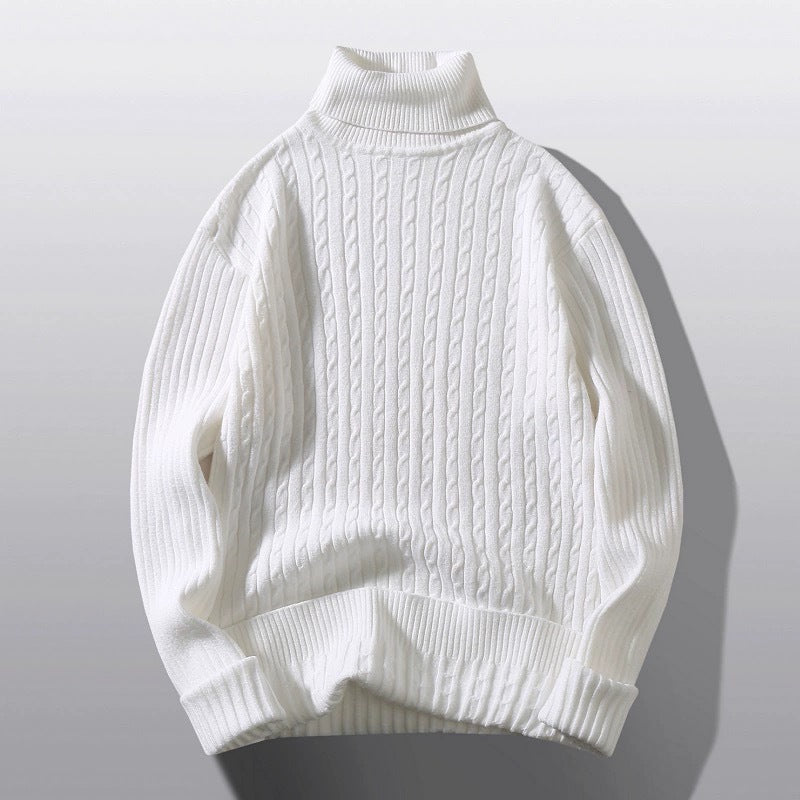 Street Wave Womens Turtleneck Knit Sweater With Ribbed Pattern Cozy Warmth For Women