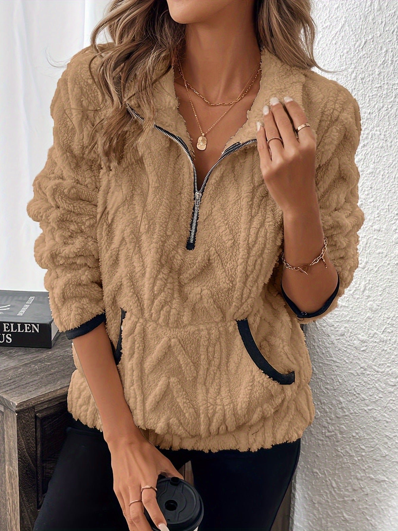 Street-Wave Women's Half Zip Fleece Pullover Soft Cozy Warmth Plush Comfort For Chilly Days
