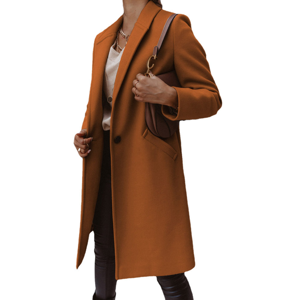 Streetwave Women Wool Coat With Slim Silhouette And Practical Pockets For Elegant Warmth