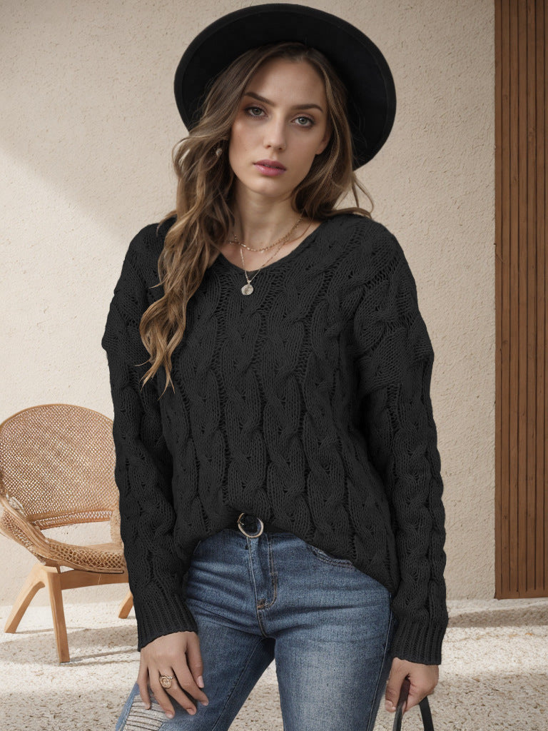 Streetwave Womens Chunky Knit Sweater With Cable Design And Ultra Cozy Loose Fit For Fall And Winter