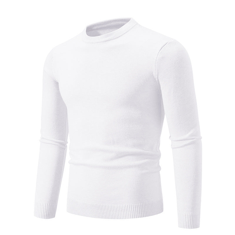 Street-Wave Men's Elegant Crew Neck Sweater in Fine Cotton for Timeless Comfort and Versatility