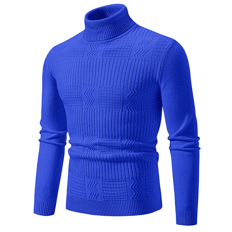 Mens Turtleneck Sweater With Structured Knit Design Premium Cotton Streetwave For Stylish Comfort