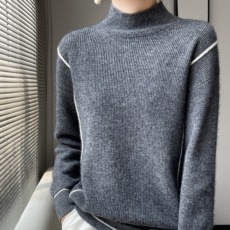 Street Wave Elegant Minimalist Turtleneck Sweater For Women Cozy Timeless Wardrobe Essential
