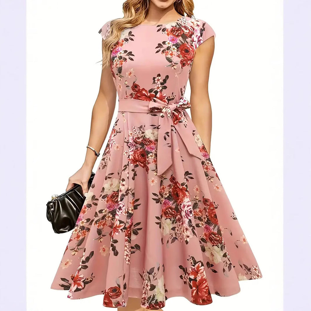 Elodie Midi Dress With Waist Tie Chic Women Street Wave