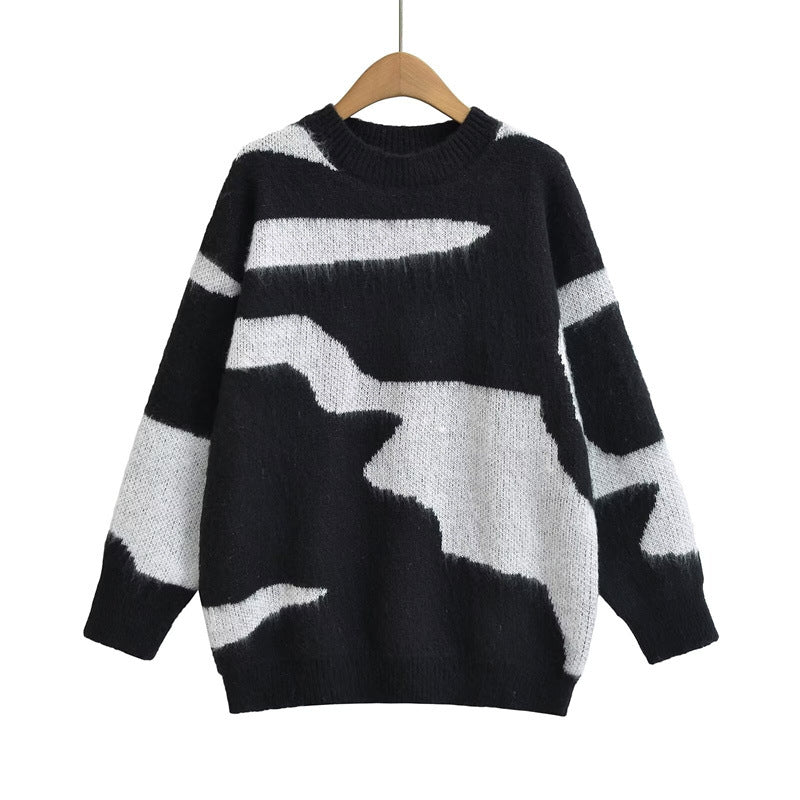 Streetwave Womens Graphic Pattern Pullover Soft Cozy Knit For Everyday Wear All Day Comfort
