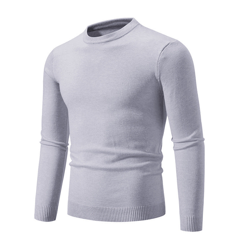 Street-Wave Men's Elegant Crew Neck Sweater in Fine Cotton for Timeless Comfort and Versatility