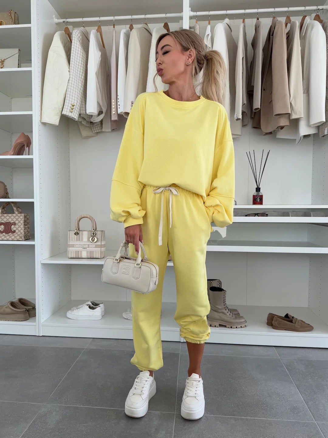 Street-Wave Women's Sporty Loungewear Set With Elastic Cuffs Relaxed Fit Cozy Comfort