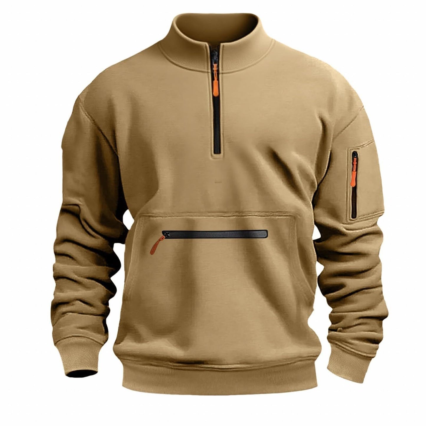 Street Wave Men's Functional Zip Sweatshirt With Chest Zip Pocket For Active Outdoors