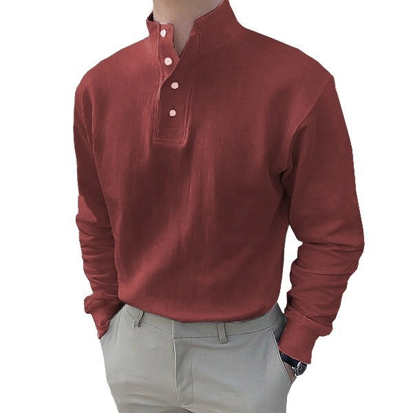 Street Wave Mens Henley Shirt Premium Soft Cotton Blend