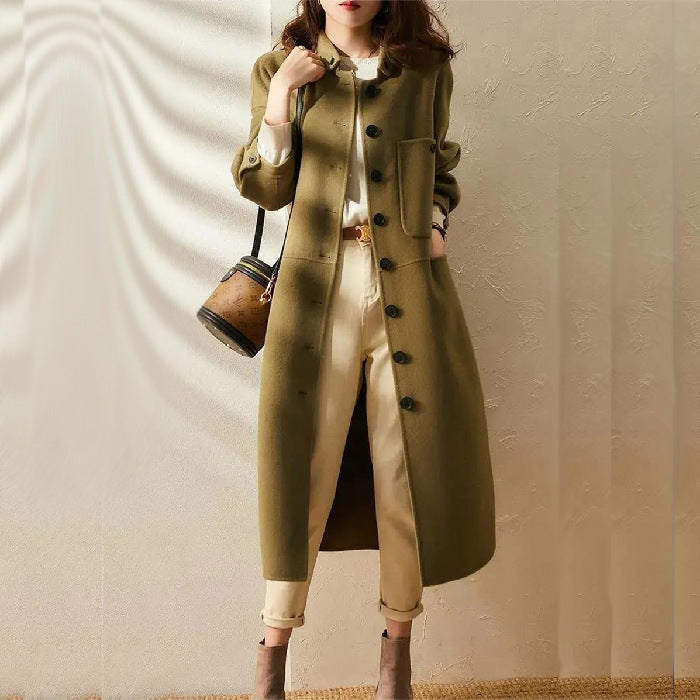 Street-wave Buttoned Tailored Coat For Women - Elegant Warmth, Premium Fabric Outerwear