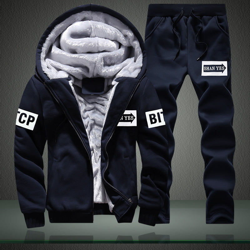 Street-wave Mens Warm Thermal Tracksuit With Fleece Lining For Sport And Home Cozy Durable Premium