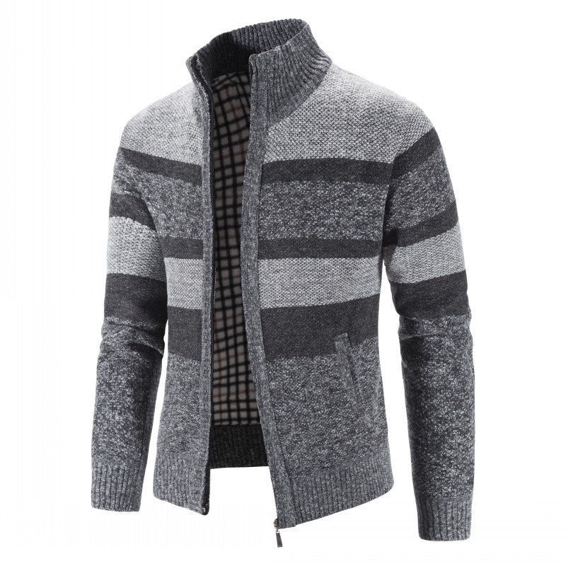 Mens Zip Up Striped Knit Pullover Streetwave For Modern Style And All Season Comfort