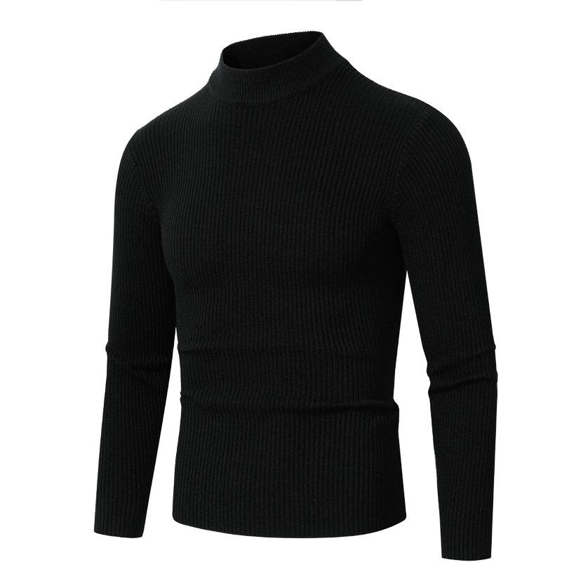 Streetwave Mens Ribbed Turtleneck Sweater Premium Warm Knit Ideal For Cold Days And Layering
