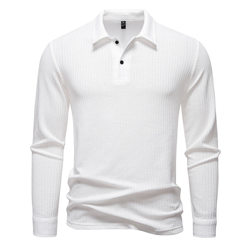 Street-wave Men's Polo Shirt With Structured Texture And Modern Collar For Everyday Style