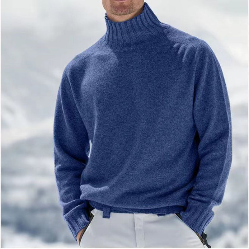 Streetwave Mens Wool Turtleneck Sweater With Structured Details For Cold Weather Comfort