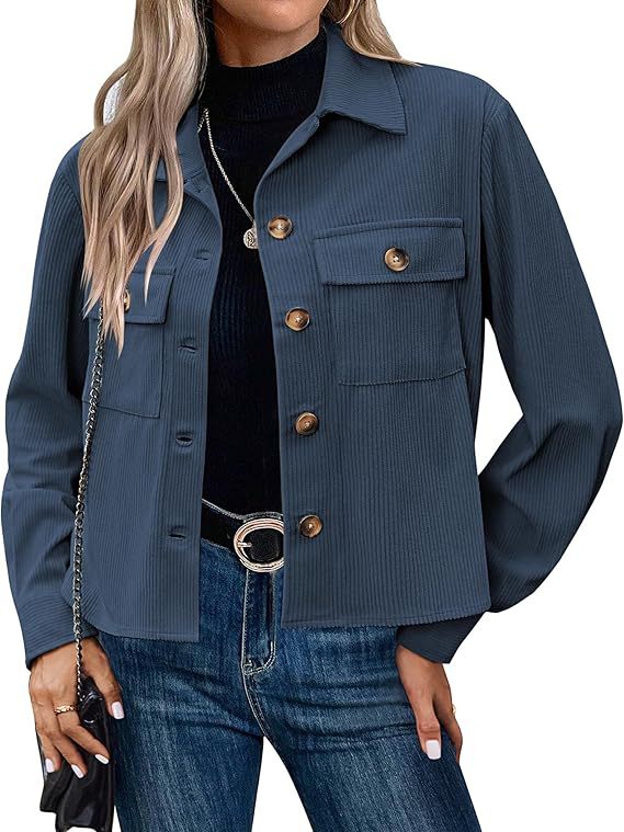 Street-wave Women Overshirt Jacket Corduroy Casual Everyday Wear For Stylish Relaxed Fit