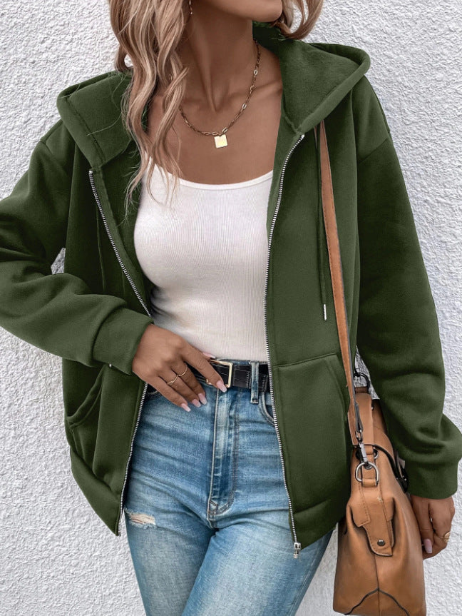 Street-wave Women's Cozy Hoodie Jacket With Soft Fleece For Comfort Everyday Wear